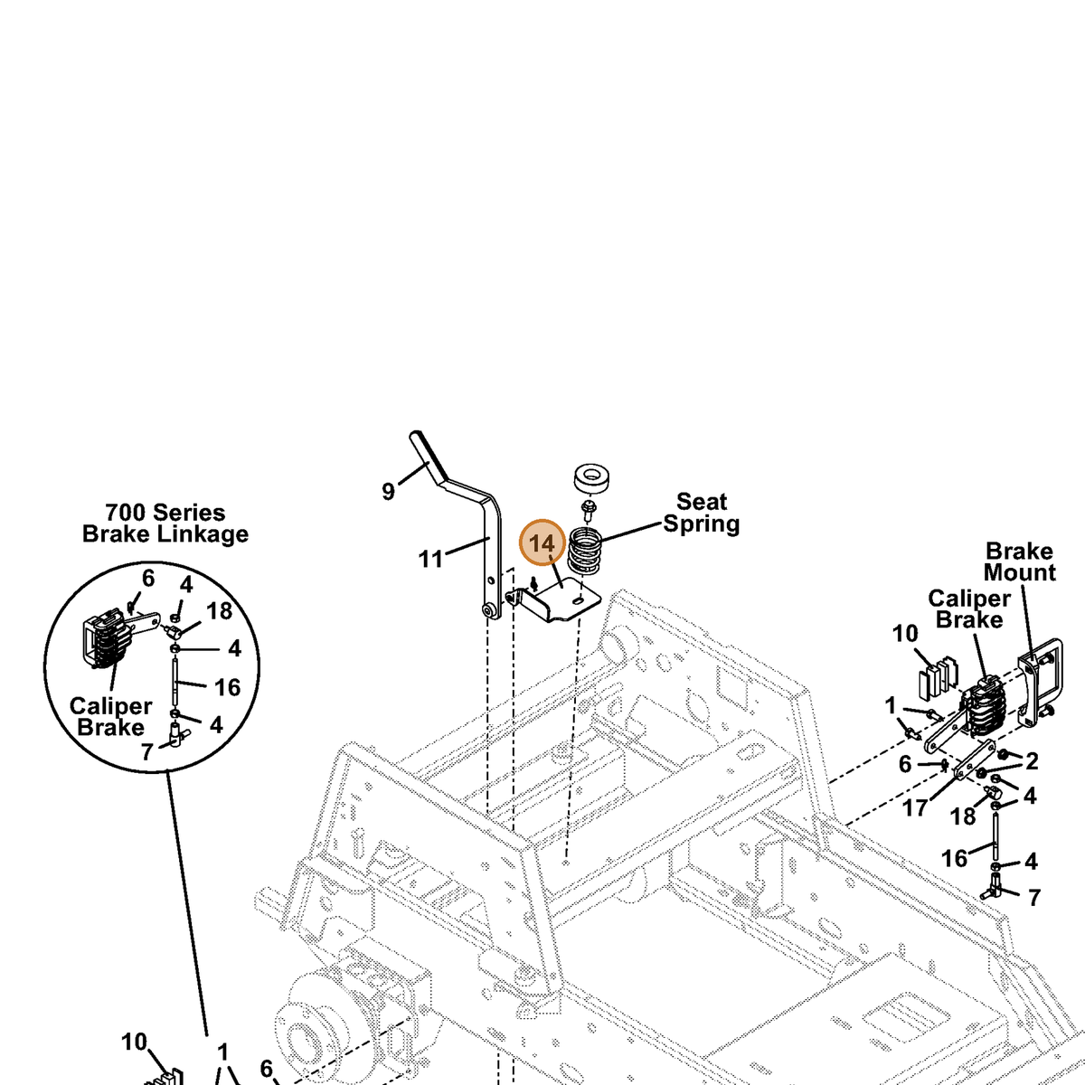 Grasshopper part 729230 — IPL diagram snippet (6x zoom, amber highlight)