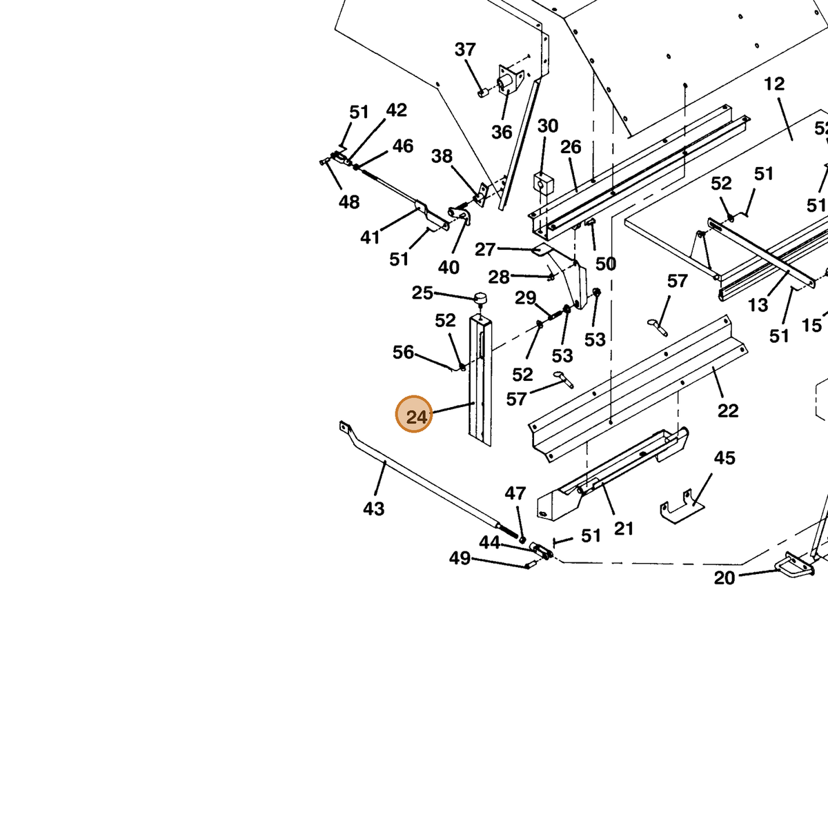 Grasshopper part 729251 — IPL diagram snippet (6x zoom, amber highlight)