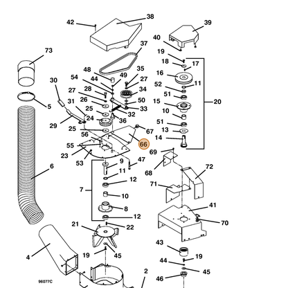 Grasshopper part 729254 — IPL diagram snippet (6x zoom, amber highlight)