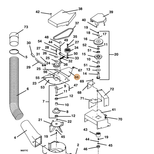 Grasshopper part 729254 — IPL diagram snippet (6x zoom, amber highlight)