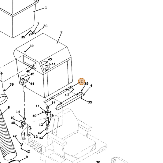 Grasshopper part 729278 — IPL diagram snippet (6x zoom, amber highlight)