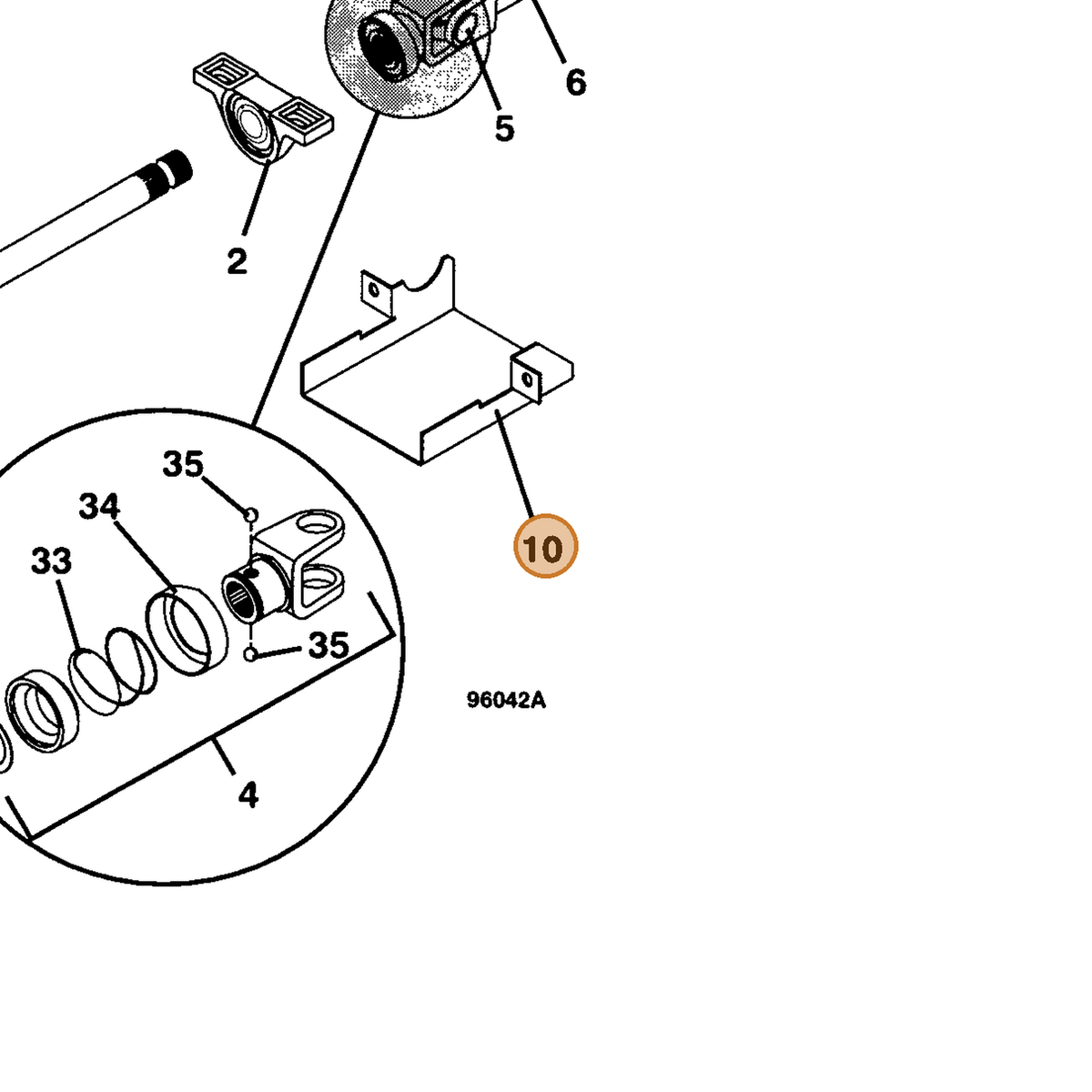 Grasshopper part 729287 — IPL diagram snippet (6x zoom, amber highlight)