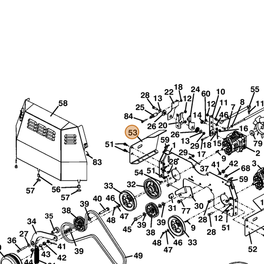 Grasshopper part 729303 — IPL diagram snippet (6x zoom, amber highlight)