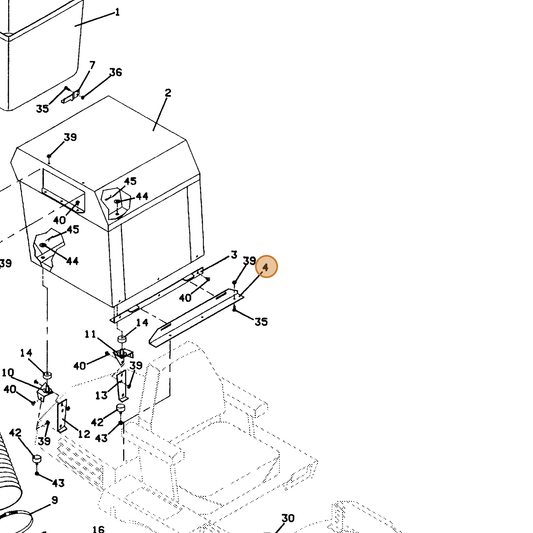 Grasshopper part 729305 — IPL diagram snippet (6x zoom, amber highlight)