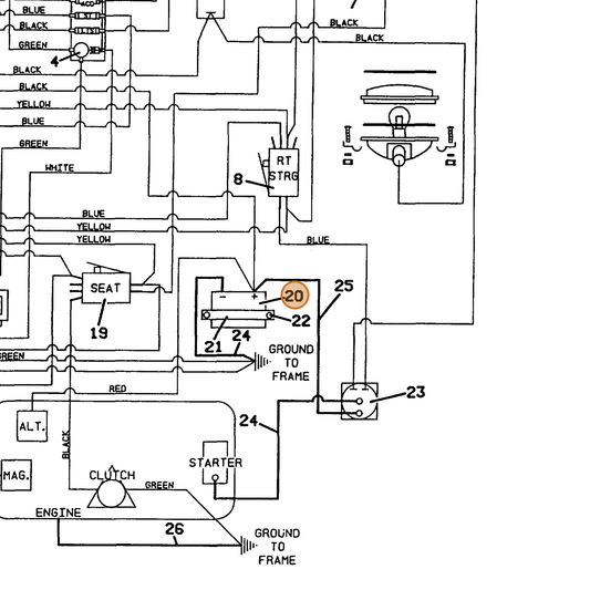 Grasshopper part 729311 — IPL diagram snippet (6x zoom, amber highlight)