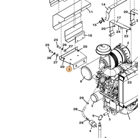 Grasshopper part 729312 — IPL diagram snippet (6x zoom, amber highlight)