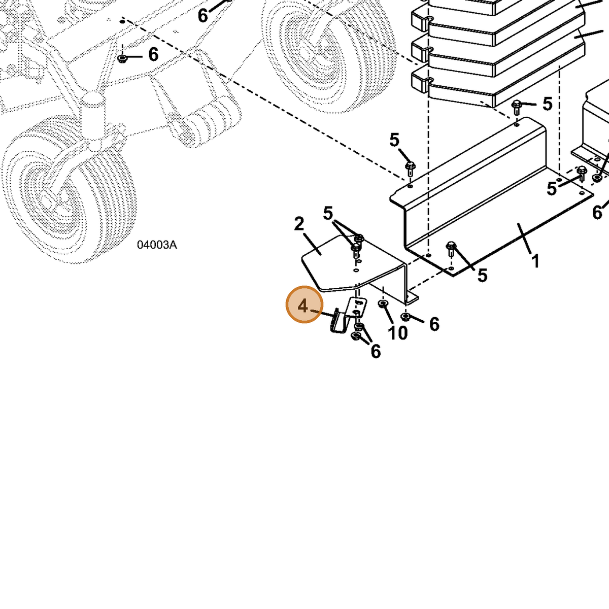 Grasshopper part 729337 — IPL diagram snippet (6x zoom, amber highlight)