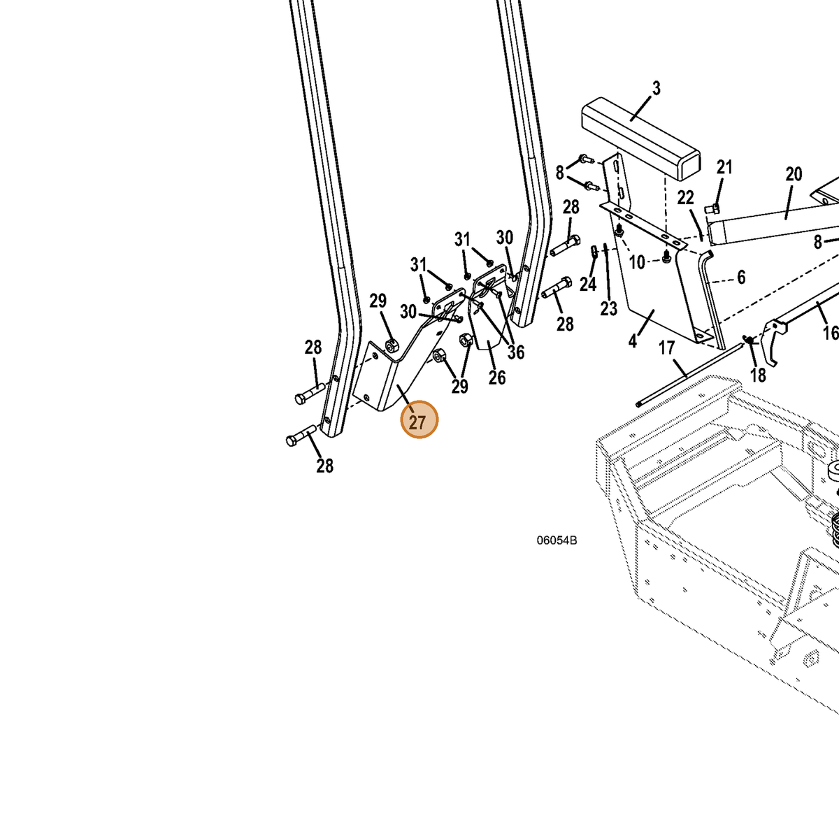 Grasshopper part 729359 — IPL diagram snippet (6x zoom, amber highlight)