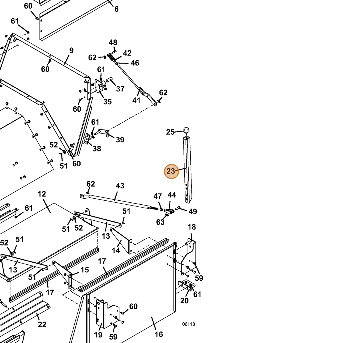 Grasshopper part 729370 — IPL diagram snippet (6x zoom, amber highlight)
