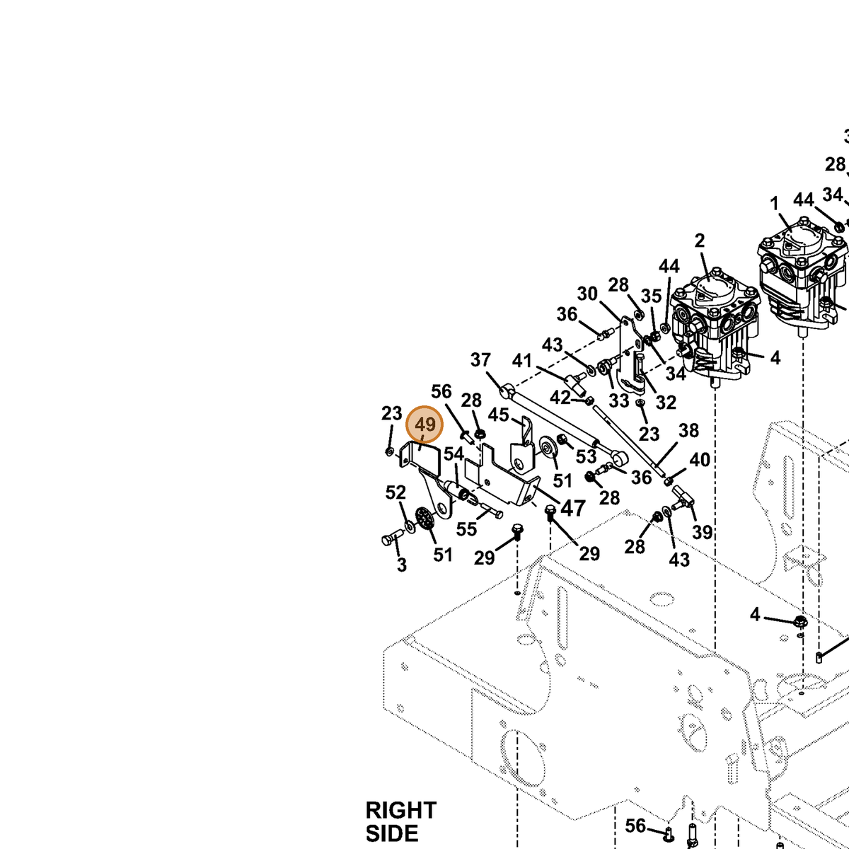 Grasshopper part 729396 — IPL diagram snippet (6x zoom, amber highlight)