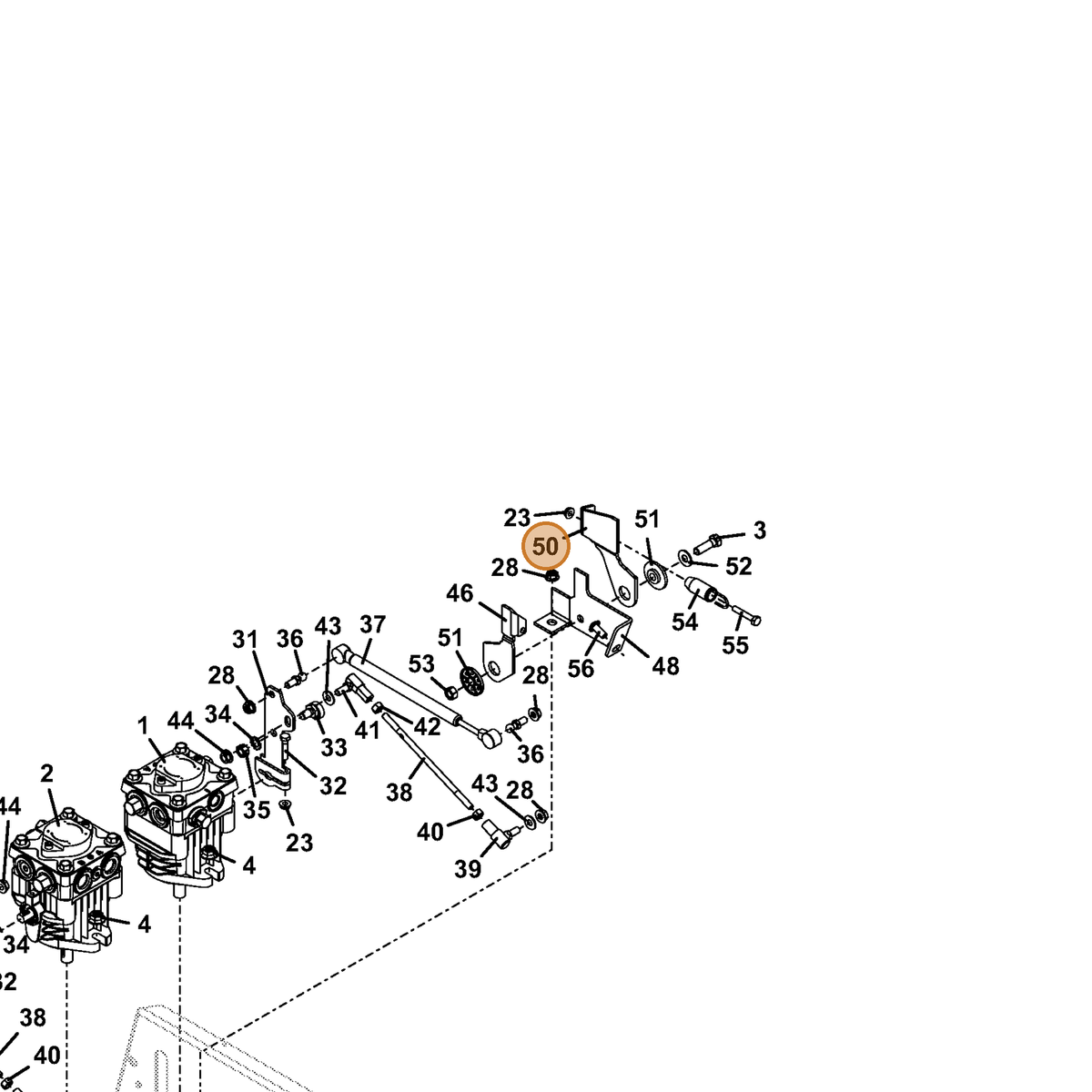 Grasshopper part 729397 — IPL diagram snippet (6x zoom, amber highlight)