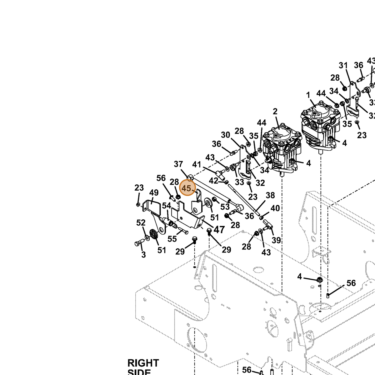 Grasshopper part 729398 — IPL diagram snippet (6x zoom, amber highlight)