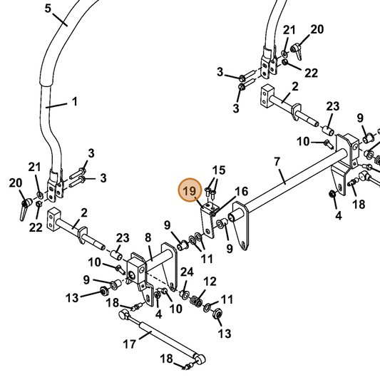 Grasshopper part 729404 — IPL diagram snippet (6x zoom, amber highlight)