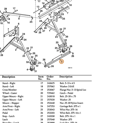 Grasshopper part 729461 — IPL diagram snippet (6x zoom, amber highlight)