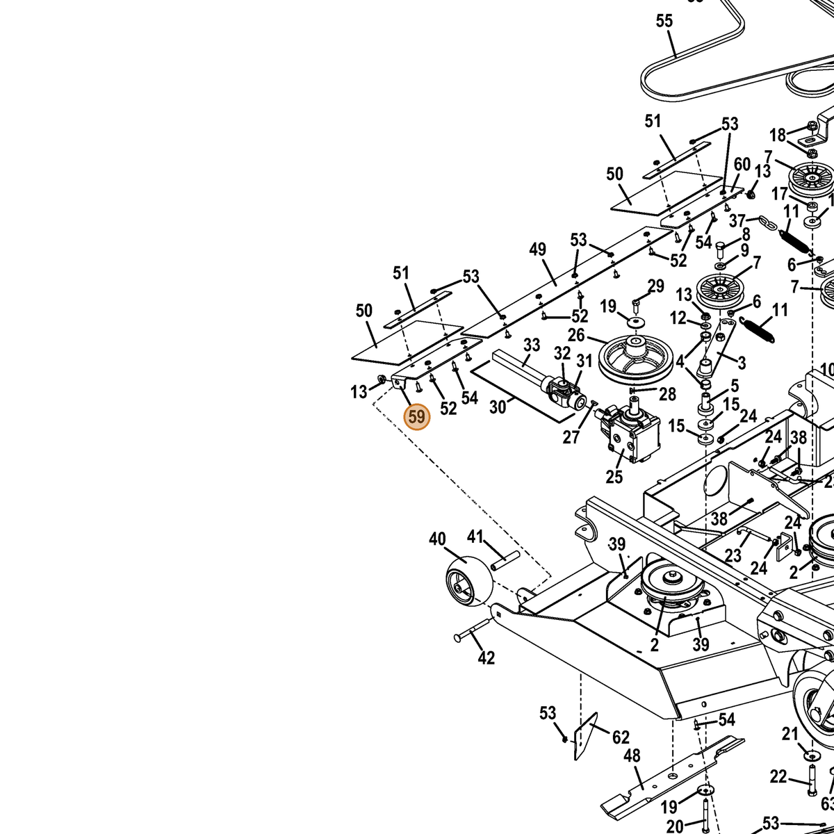 Grasshopper part 729482 — IPL diagram snippet (6x zoom, amber highlight)