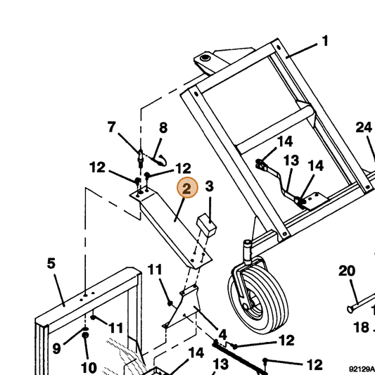 Grasshopper part 729512 — IPL diagram snippet (6x zoom, amber highlight)
