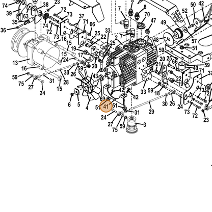 Grasshopper part 729529 — IPL diagram snippet (6x zoom, amber highlight)