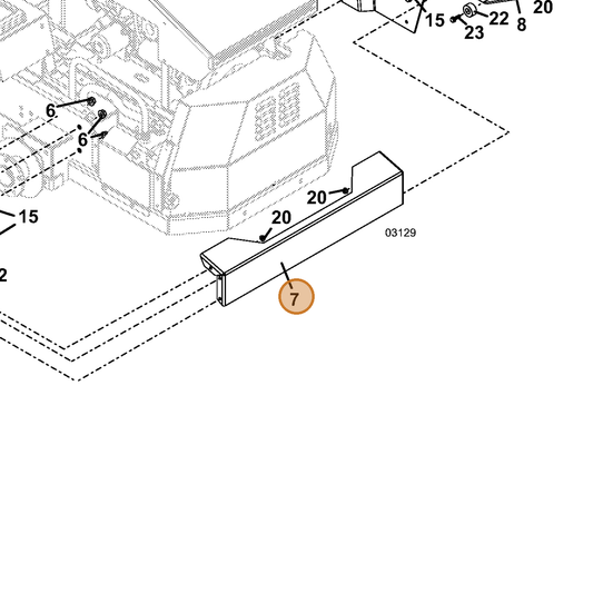 Grasshopper part 729629 — IPL diagram snippet (6x zoom, amber highlight)
