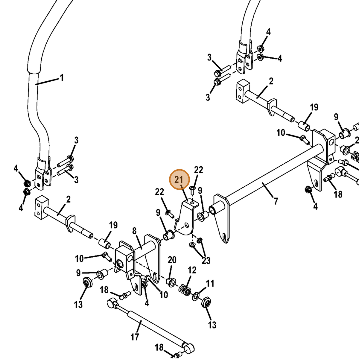 Grasshopper part 729664 — IPL diagram snippet (6x zoom, amber highlight)