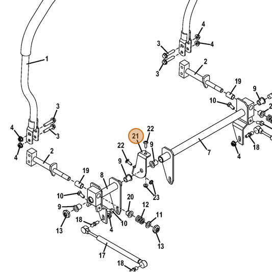 Grasshopper part 729664 — IPL diagram snippet (6x zoom, amber highlight)