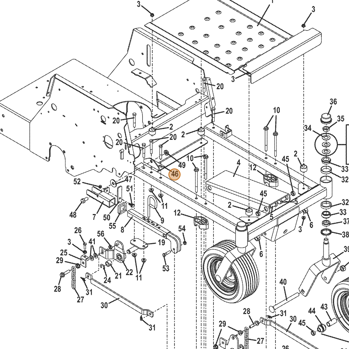 Grasshopper part 729685 — IPL diagram snippet (6x zoom, amber highlight)