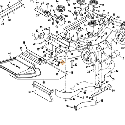 Grasshopper part 729704 — IPL diagram snippet (6x zoom, amber highlight)