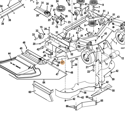 Grasshopper part 729704 — IPL diagram snippet (6x zoom, amber highlight)