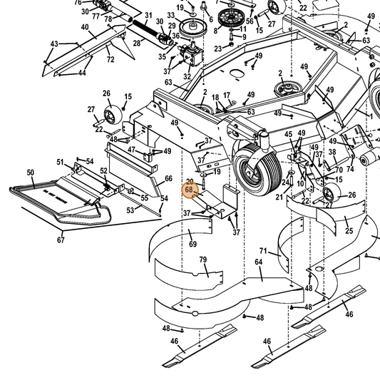 Grasshopper part 729931 — IPL diagram snippet (6x zoom, amber highlight)