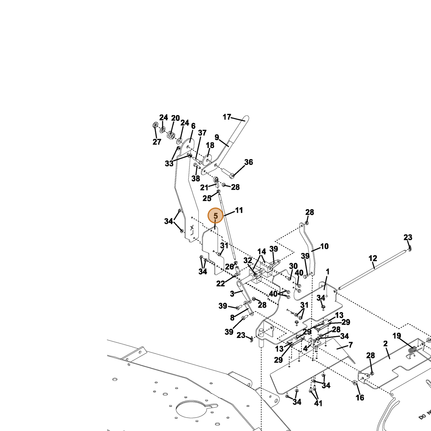 Grasshopper part 729943 — IPL diagram snippet (6x zoom, amber highlight)