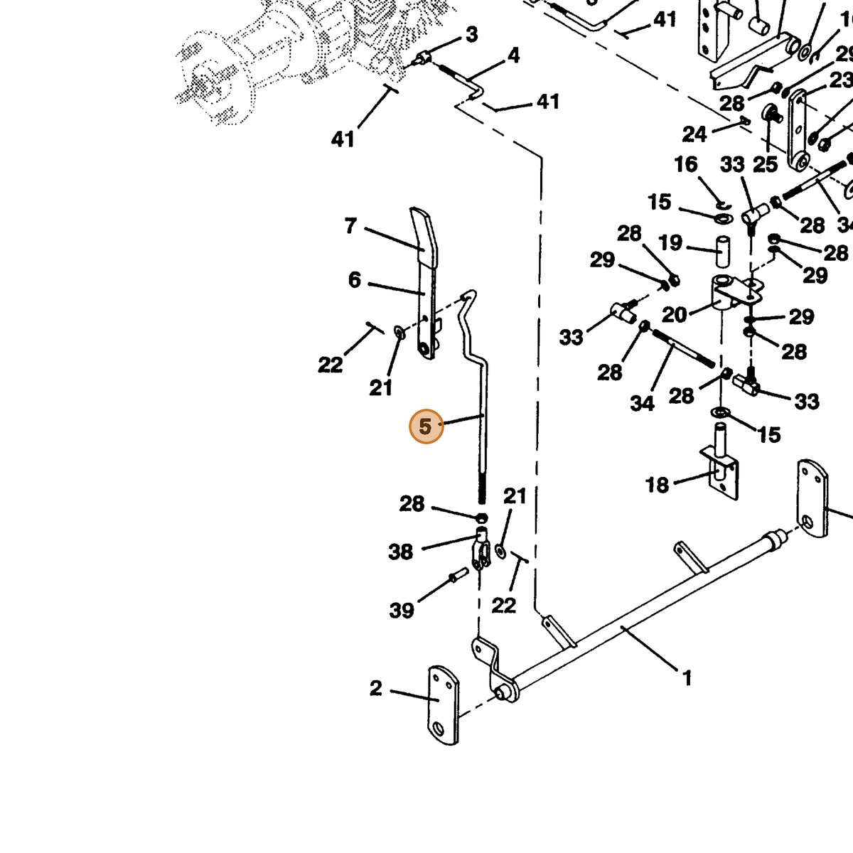 Grasshopper part 730233 — IPL diagram snippet (6x zoom, amber highlight)
