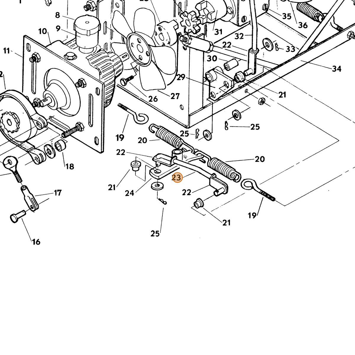 Grasshopper part 730275 — IPL diagram snippet (6x zoom, amber highlight)