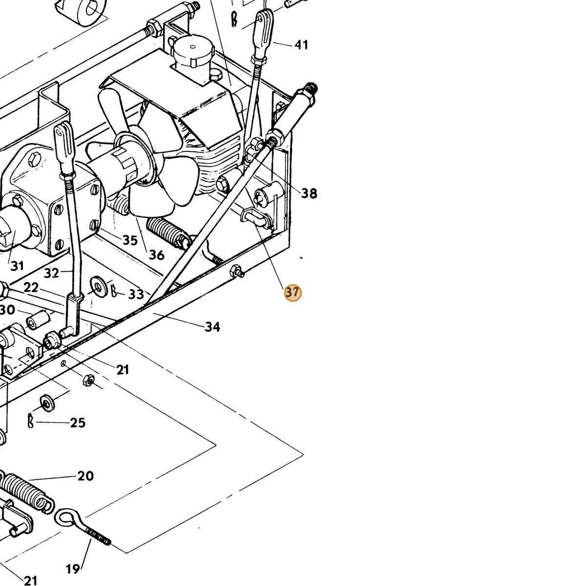 Grasshopper part 730285 — IPL diagram snippet (6x zoom, amber highlight)