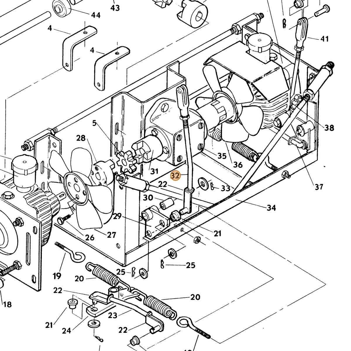 Grasshopper part 730295 — IPL diagram snippet (6x zoom, amber highlight)