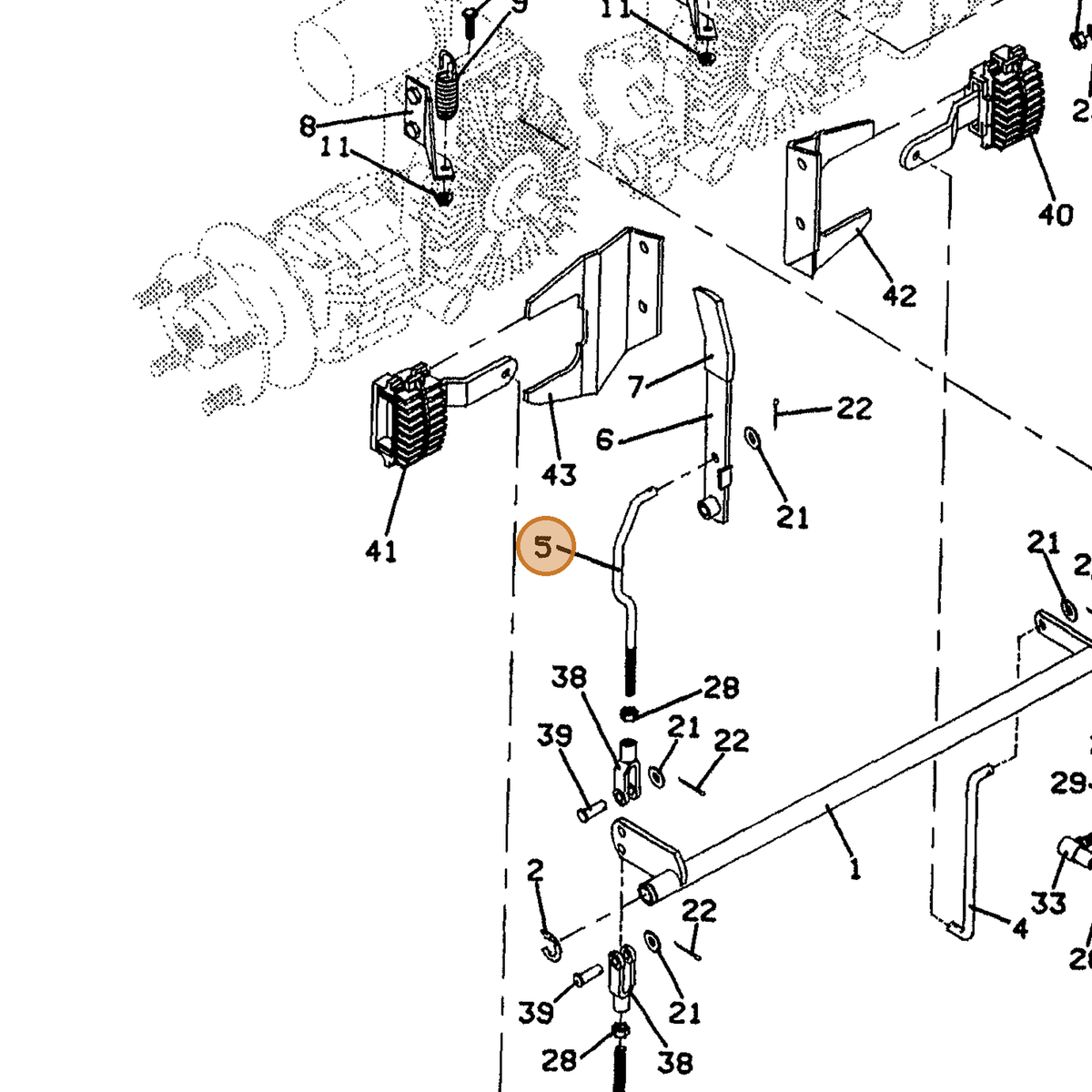 Grasshopper part 730356 — IPL diagram snippet (6x zoom, amber highlight)