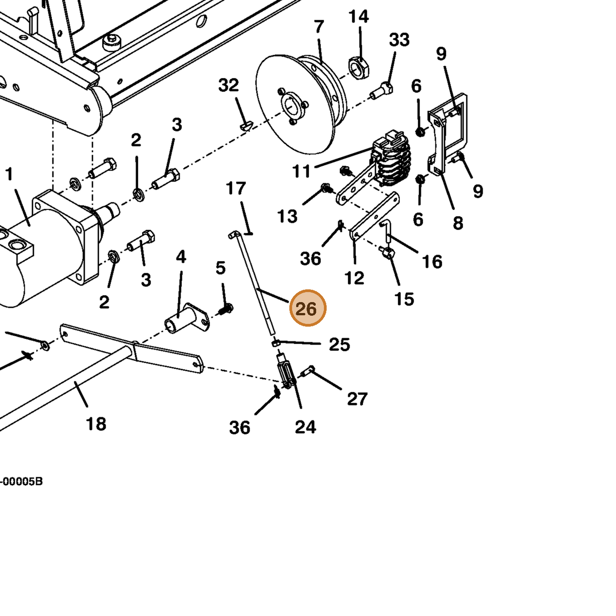 Grasshopper part 730358 — IPL diagram snippet (6x zoom, amber highlight)