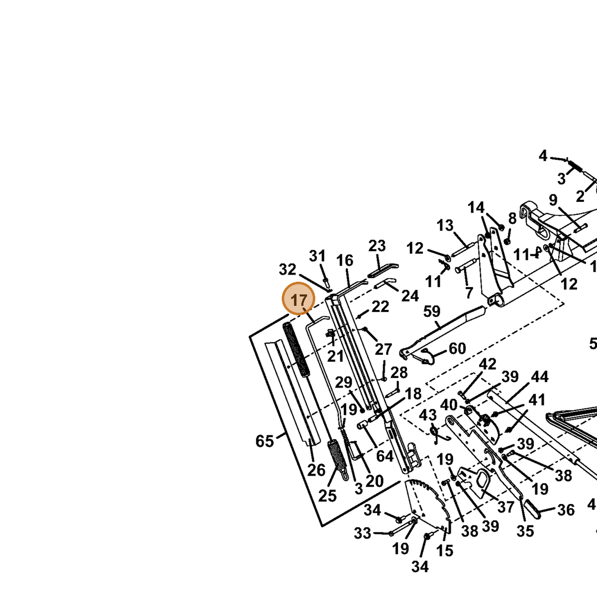 Grasshopper part 730375 — IPL diagram snippet (6x zoom, amber highlight)
