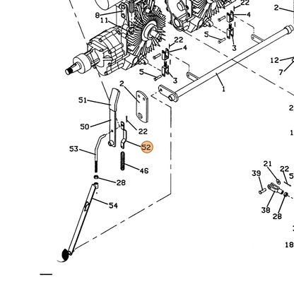 Grasshopper part 732307 — IPL diagram snippet (6x zoom, amber highlight)