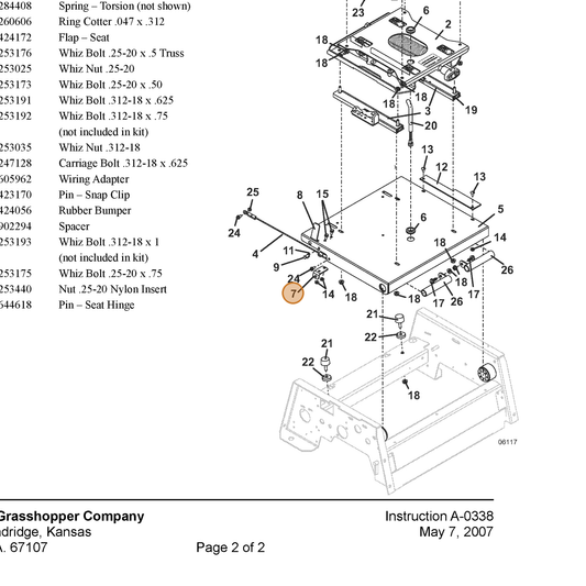 Grasshopper part 732406 — IPL diagram snippet (6x zoom, amber highlight)