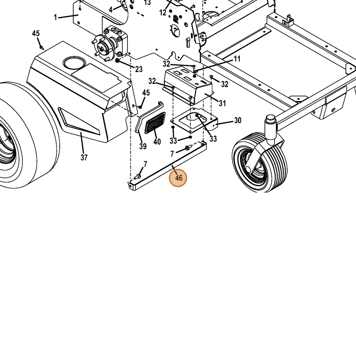 Grasshopper part 732514 — IPL diagram snippet (6x zoom, amber highlight)