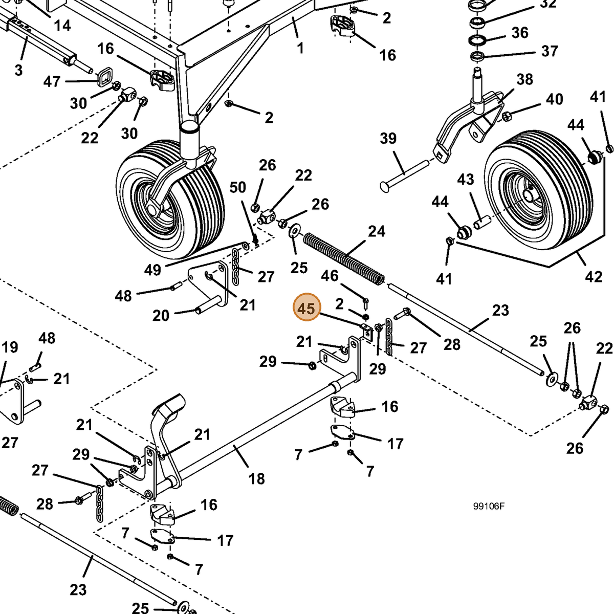 Grasshopper part 732586 — IPL diagram snippet (6x zoom, amber highlight)