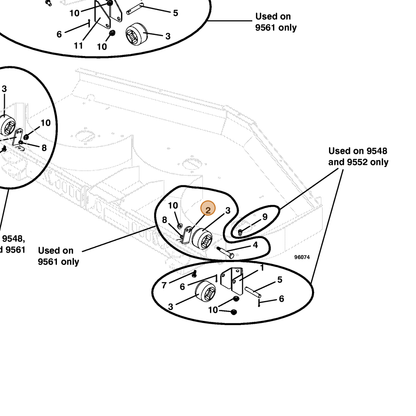 Grasshopper part 732599 — IPL diagram snippet (6x zoom, amber highlight)