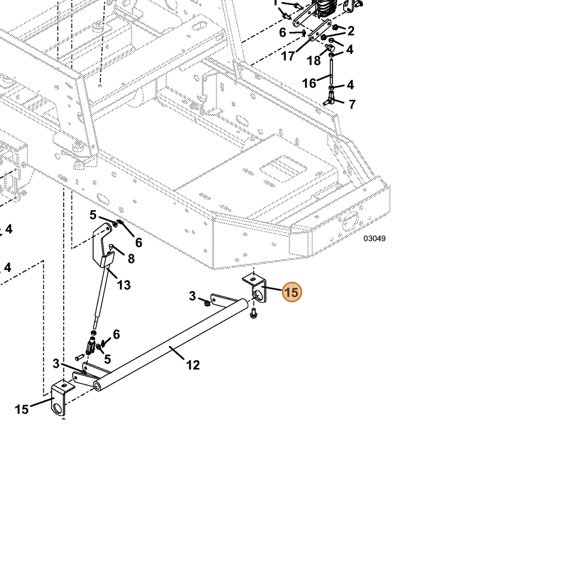 Grasshopper part 732616 — IPL diagram snippet (6x zoom, amber highlight)