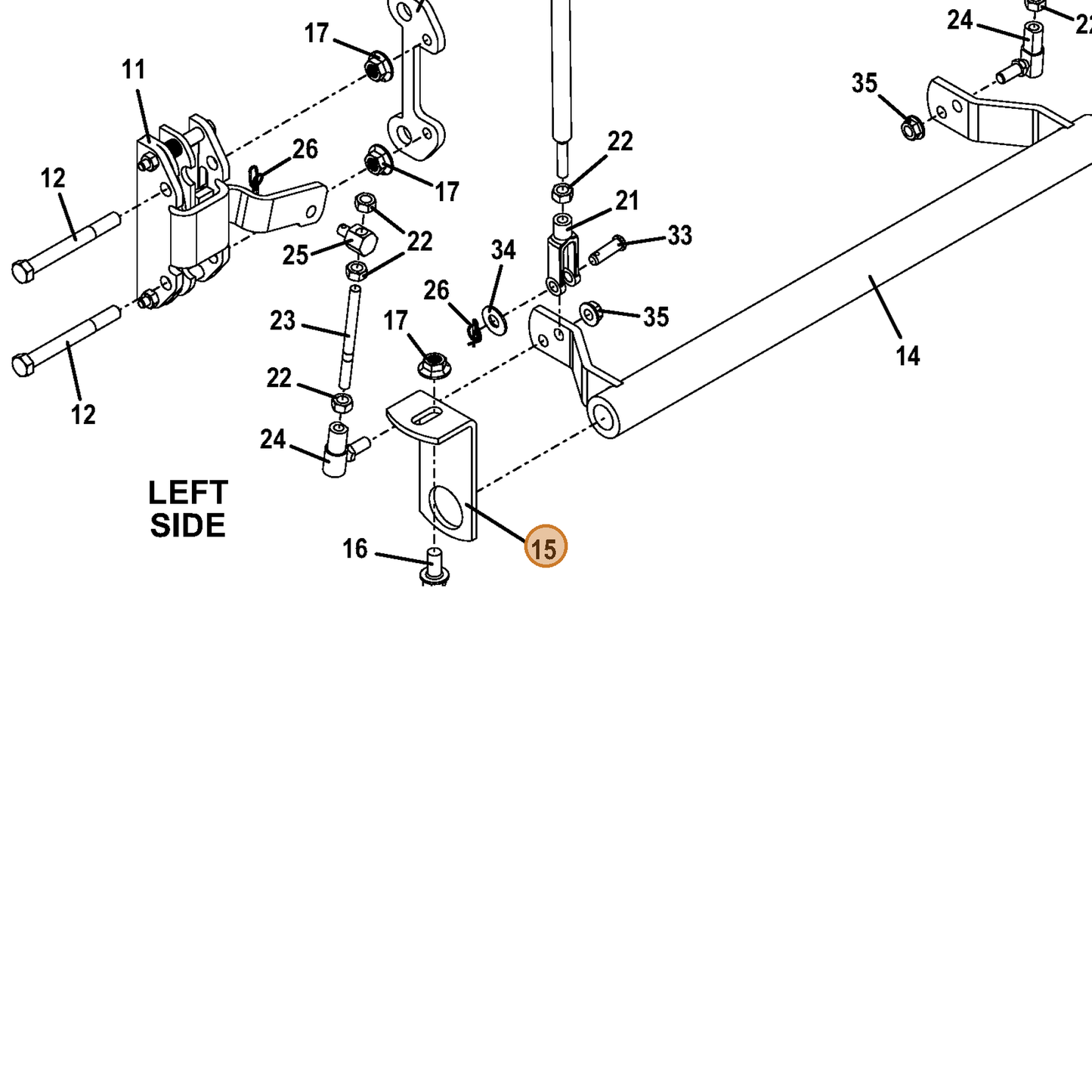 Grasshopper part 732617 — IPL diagram snippet (6x zoom, amber highlight)