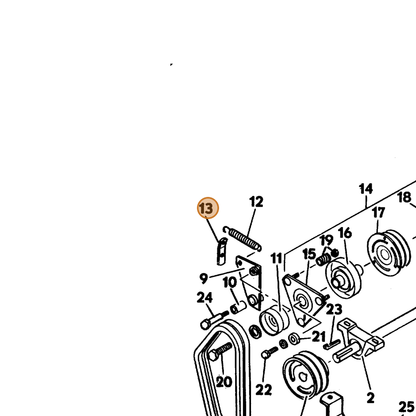 Grasshopper part 732835 — IPL diagram snippet (6x zoom, amber highlight)