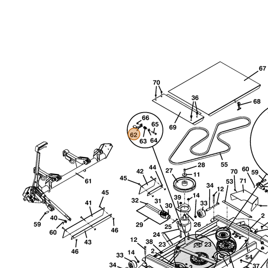 Grasshopper part 732879 — IPL diagram snippet (6x zoom, amber highlight)