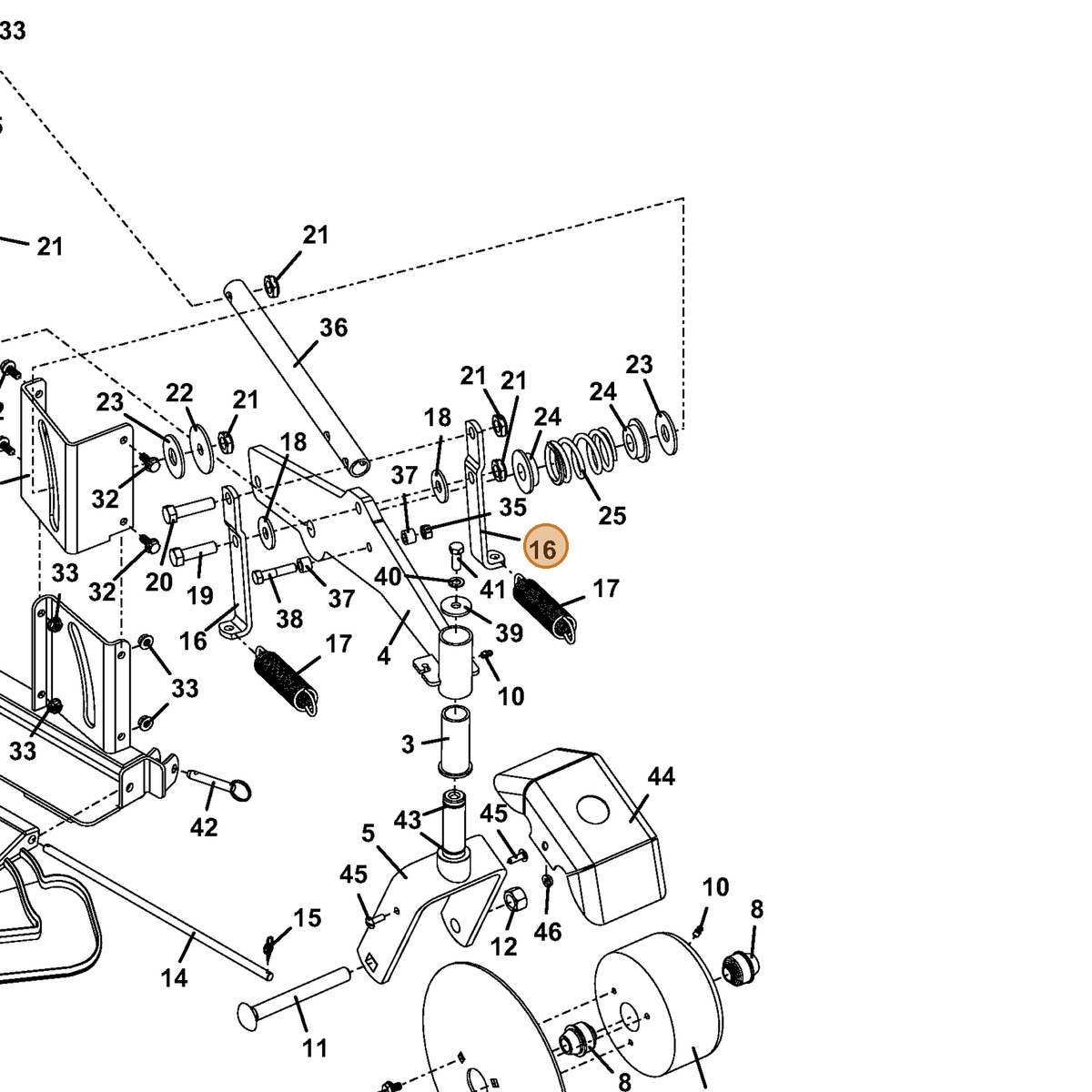 Grasshopper part 732969 — IPL diagram snippet (6x zoom, amber highlight)