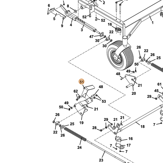 Grasshopper part 733357 — IPL diagram snippet (6x zoom, amber highlight)