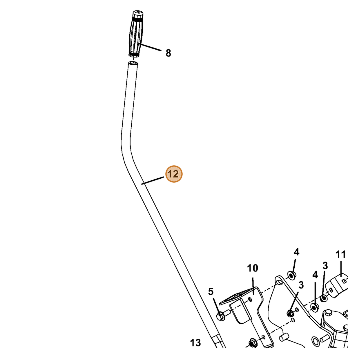 Grasshopper part 734080 — IPL diagram snippet (6x zoom, amber highlight)
