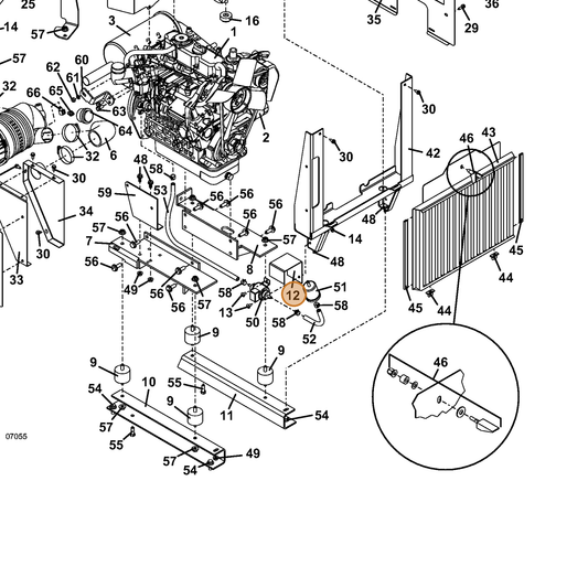 Grasshopper part 751030 — IPL diagram snippet (6x zoom, amber highlight)