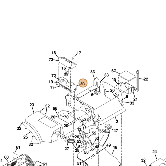 Grasshopper part 751034 — IPL diagram snippet (6x zoom, amber highlight)